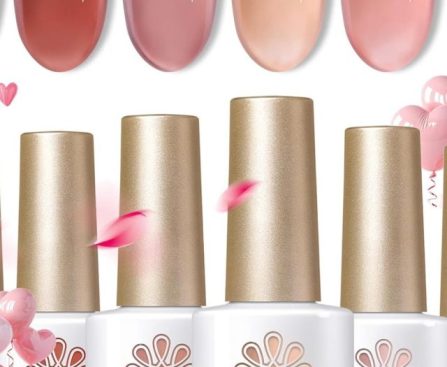 Born Pretty Jelly Gel Nail Polish Set featuring 6PCS of Burgundy Wine Red and Crystal Transparent shades, perfect for nail art and manicures, ideal for Christmas and Valentine's Day gifts.