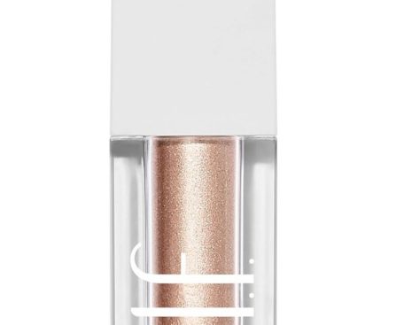 A tube of e.l.f. Liquid Metallic Eyeshadow with a doe-foot applicator, offering high-impact metallic shine for bold and glamorous eye makeup looks.