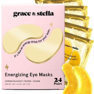 Grace & Stella under eye masks for reducing puffiness, dark circles, and wrinkles. A perfect Valentine's Day gift for women. Luxurious, vegan self-care set.